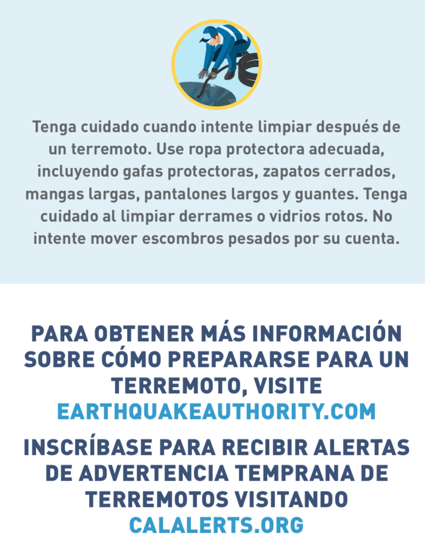 Ícono de limpieza después del terremoto