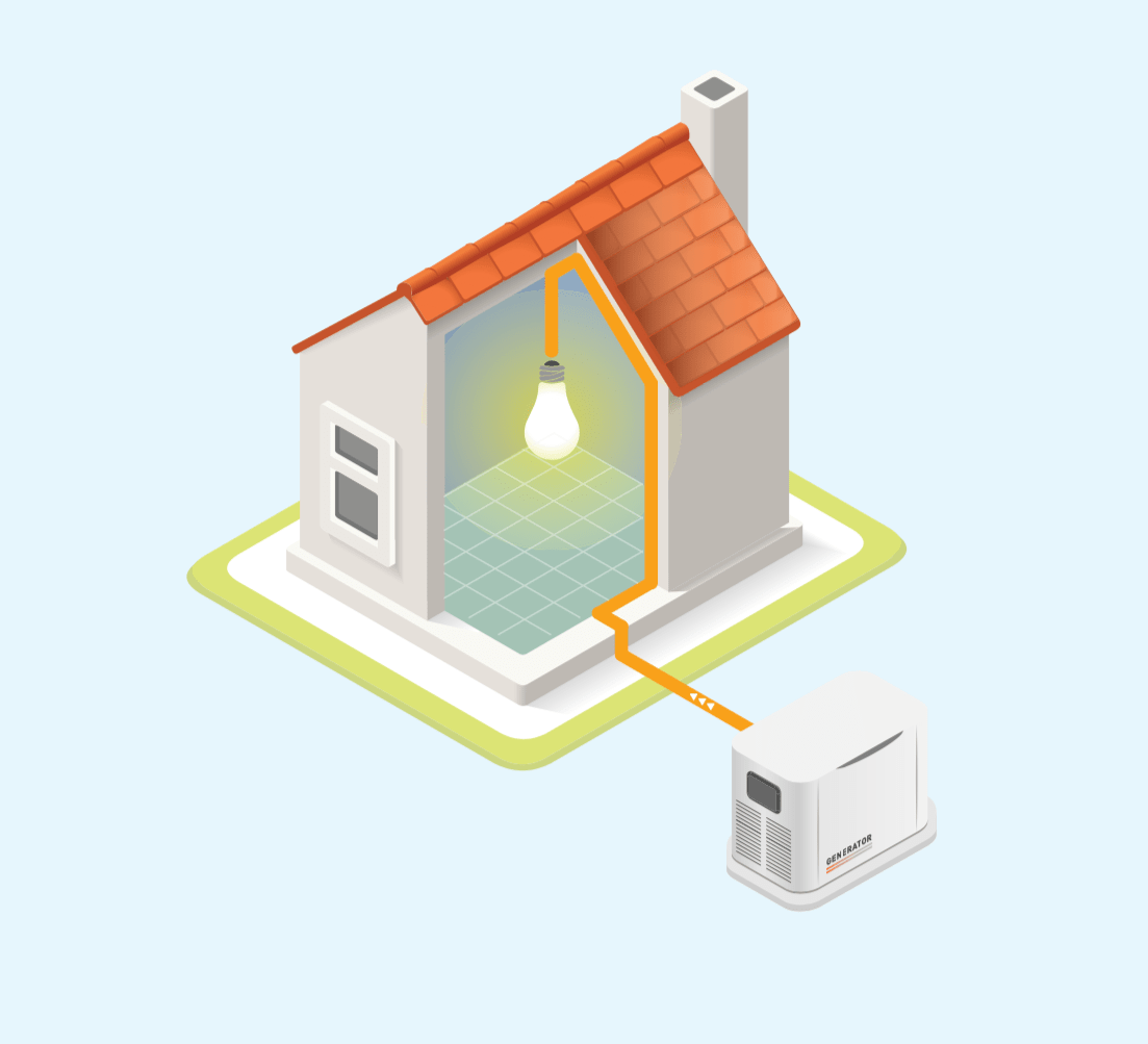 有備用電源的房屋插圖