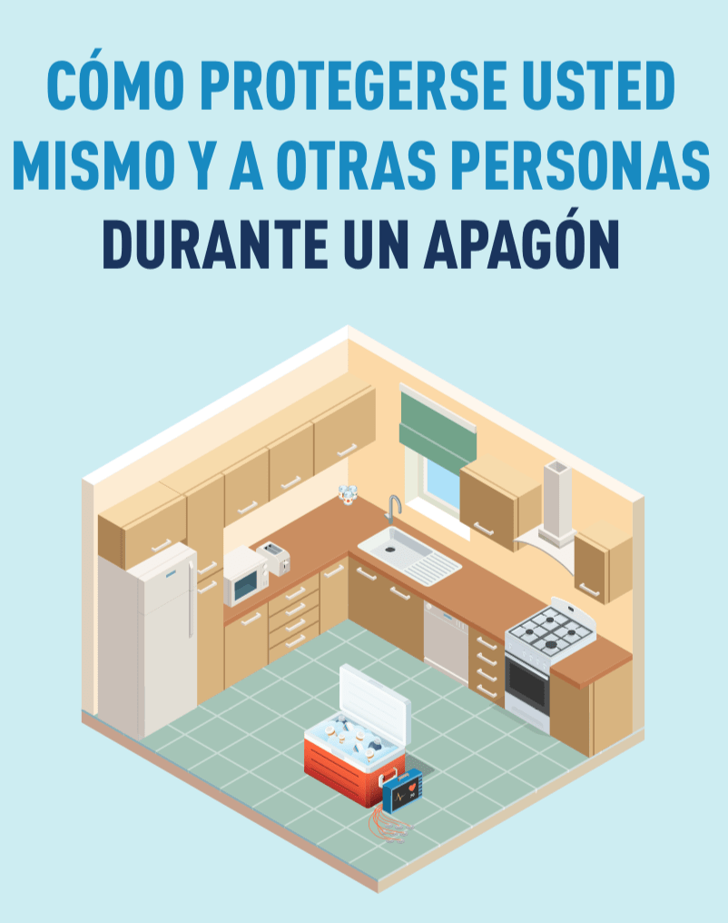 Ilustración de una cocina con una hielera y equipo médico al centro.