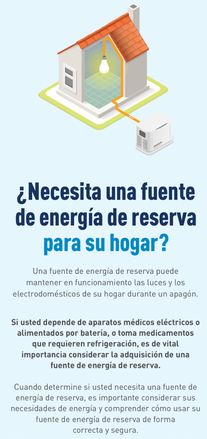 Ilustración de una casa con energía de respaldo