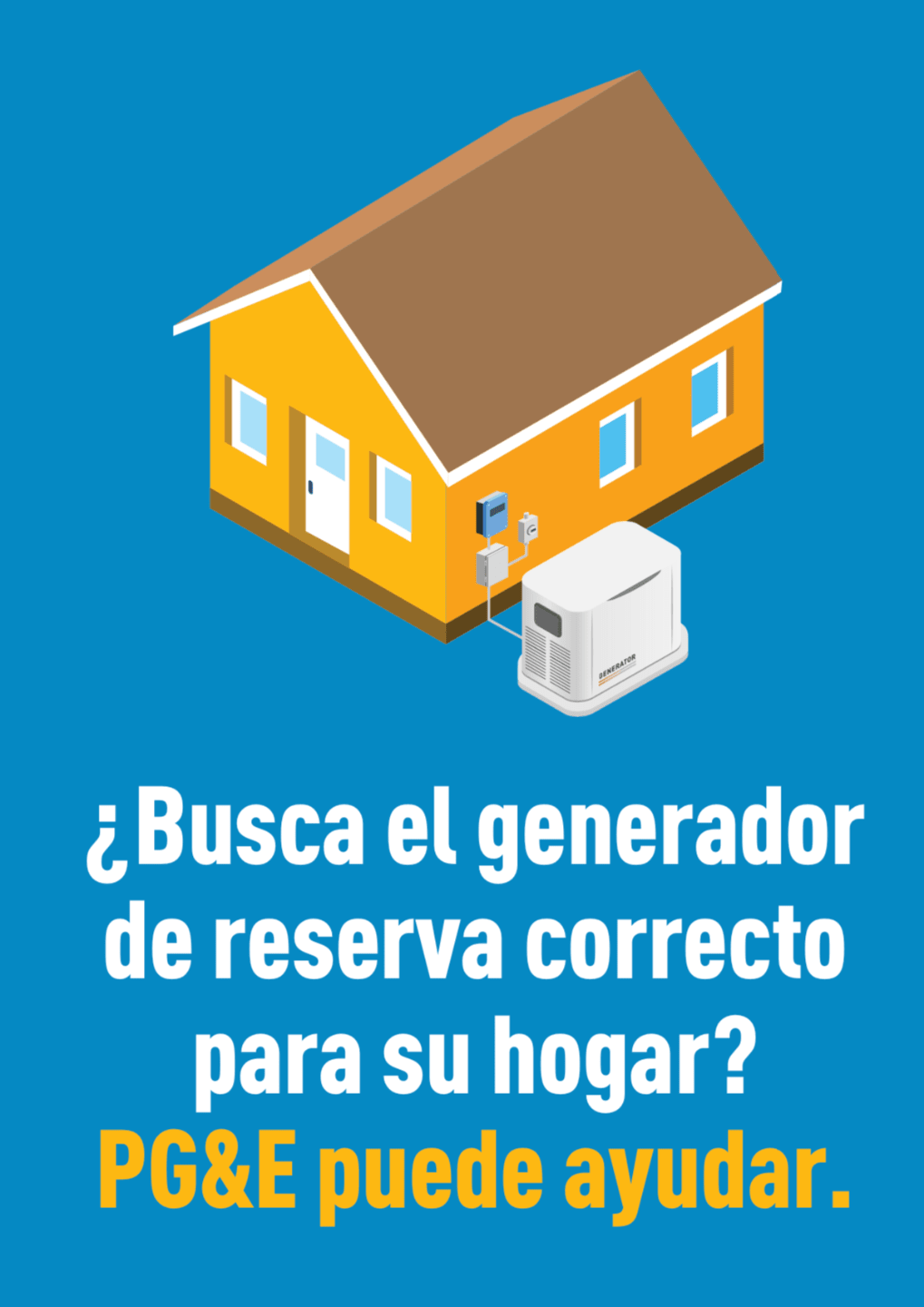 Ilustración de una casa con energía de respaldo