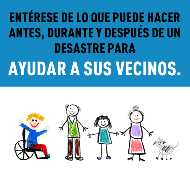 Encabezado de sección e ilustración de los vecinos de una comunidad