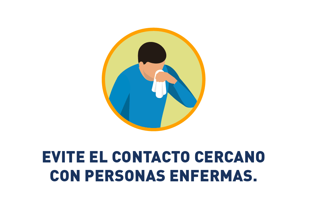 Gráfico de un hombre tosiendo en un pañuelo desechable
