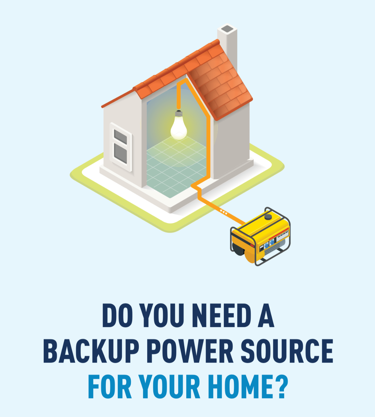 Image of a house with yellow backup generator